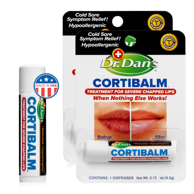 Dr. Dans Dr. Dan's Cortibalm - 2 Pack - for Dry Cracked Lips - Healing Lip Balm for Severely Chapped Lips - Designed for Men, Women and Children - Image 3
